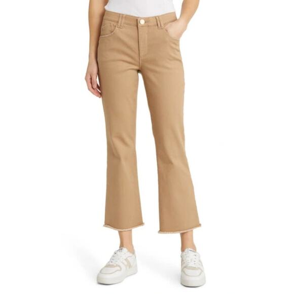 Wit & Wisdom Jeans Plus Size 22W Tan AbSolution High Rise Ankle Flare Pants Fray - Picture 4 of 16